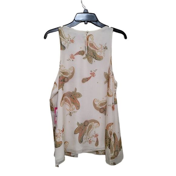 Vince Camuto Paisley Ceam Sleeveless Blouse L Nwt - Picture 2 of 6